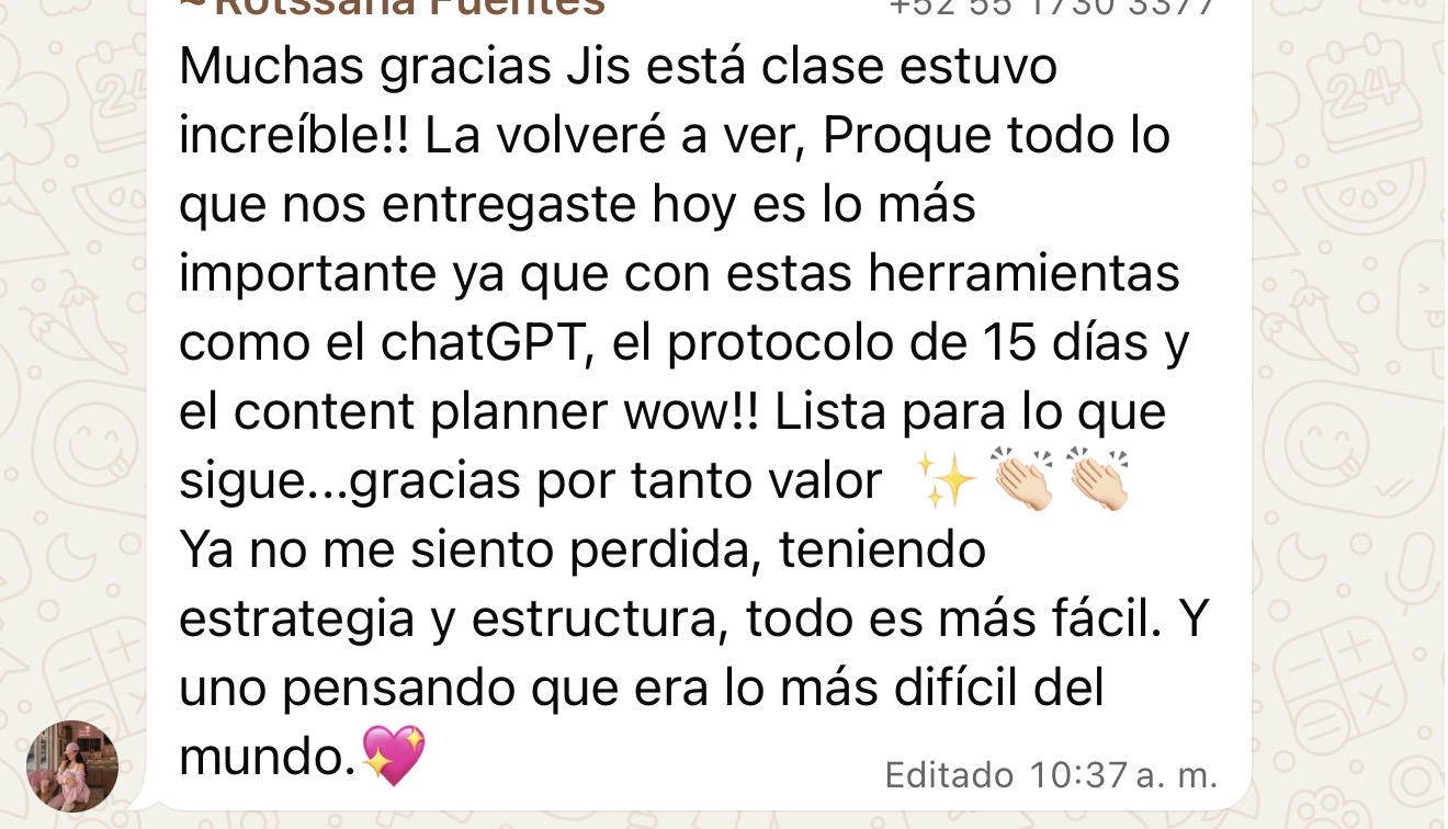 Alumna Rotssana Fuentes: estrategia y estructura